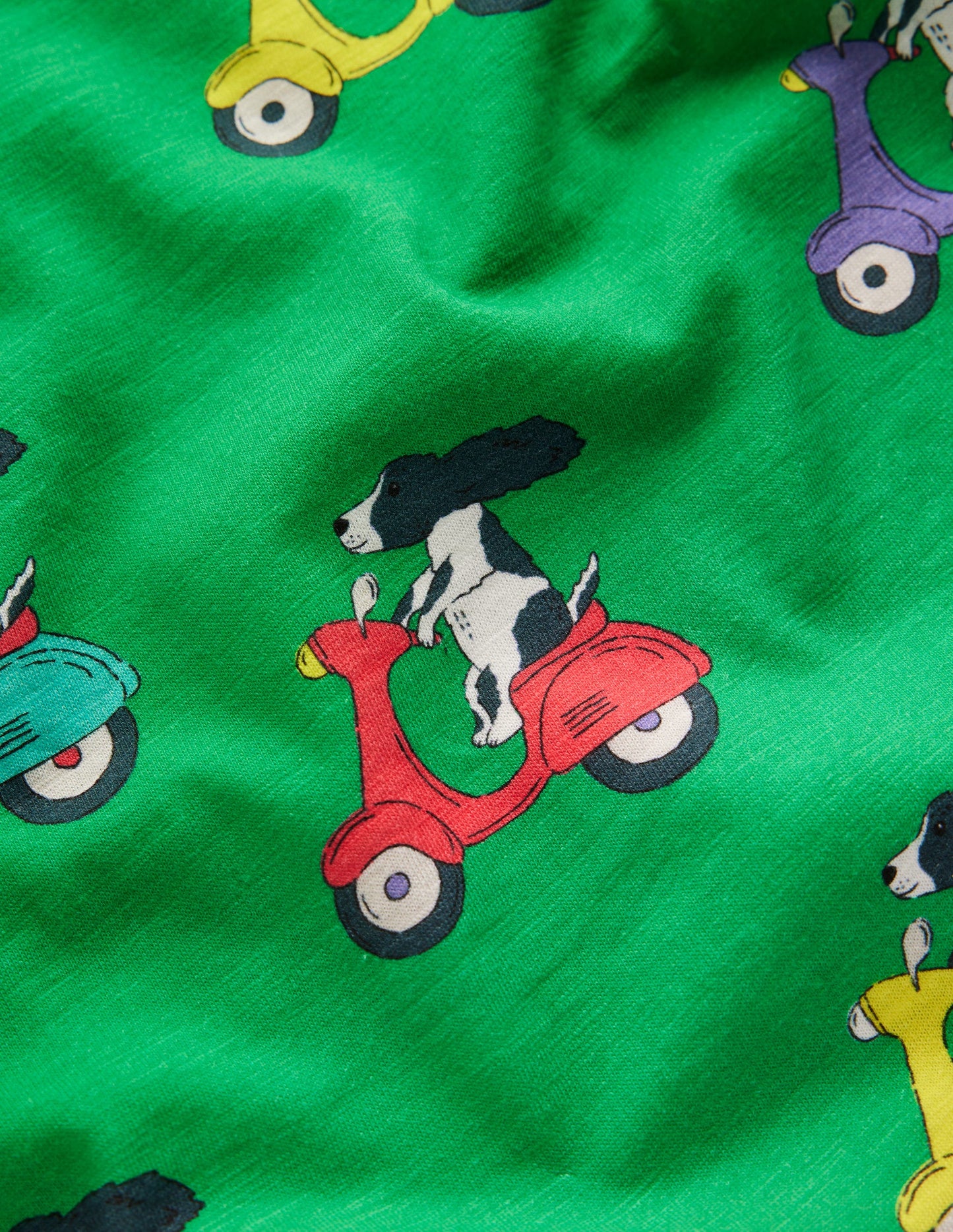 All-Over Printed T-Shirt-Sapling Green Puppy Scooter