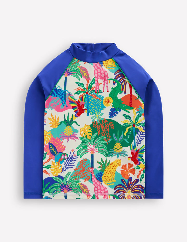 Logo Rash Vest-Ivory Multi Jungle