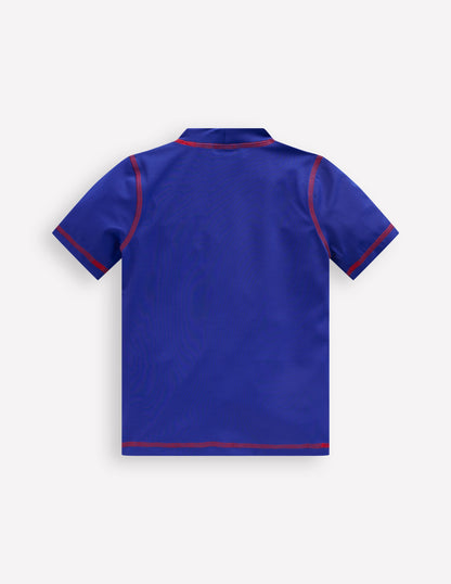 Short Sleeve Rash Vest-Bright Blue