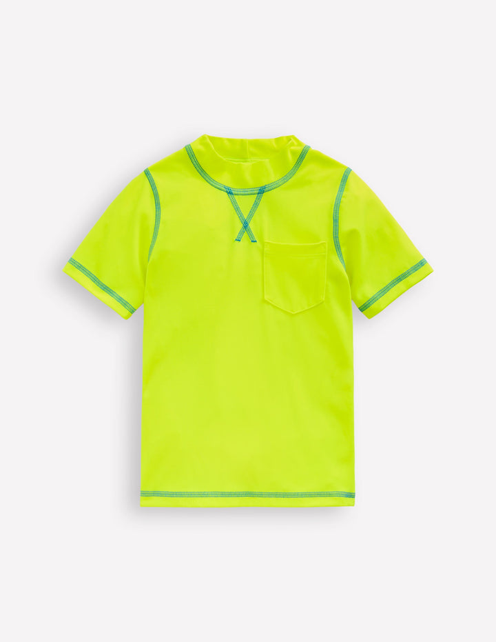 Short Sleeve Rash Vest-Acid Yellow
