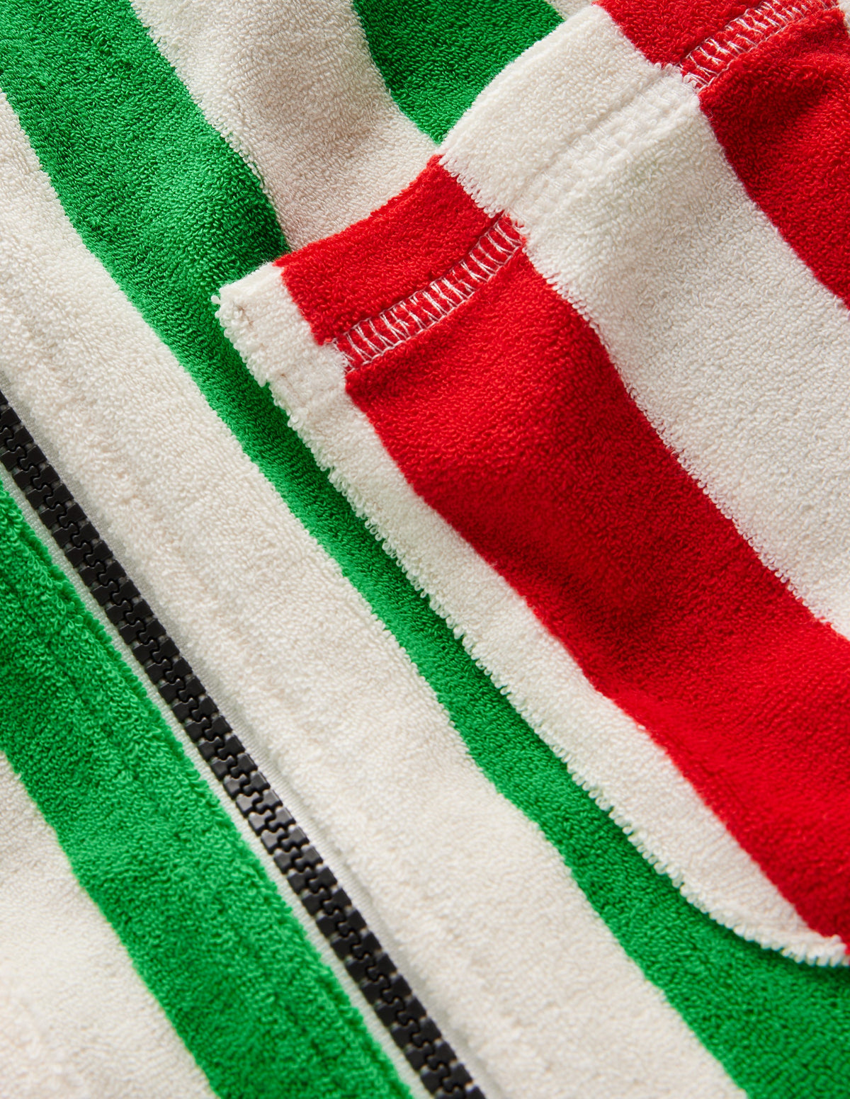 Towelling Zip-Up Throw-On-Highland Green Colourblock - Image 3