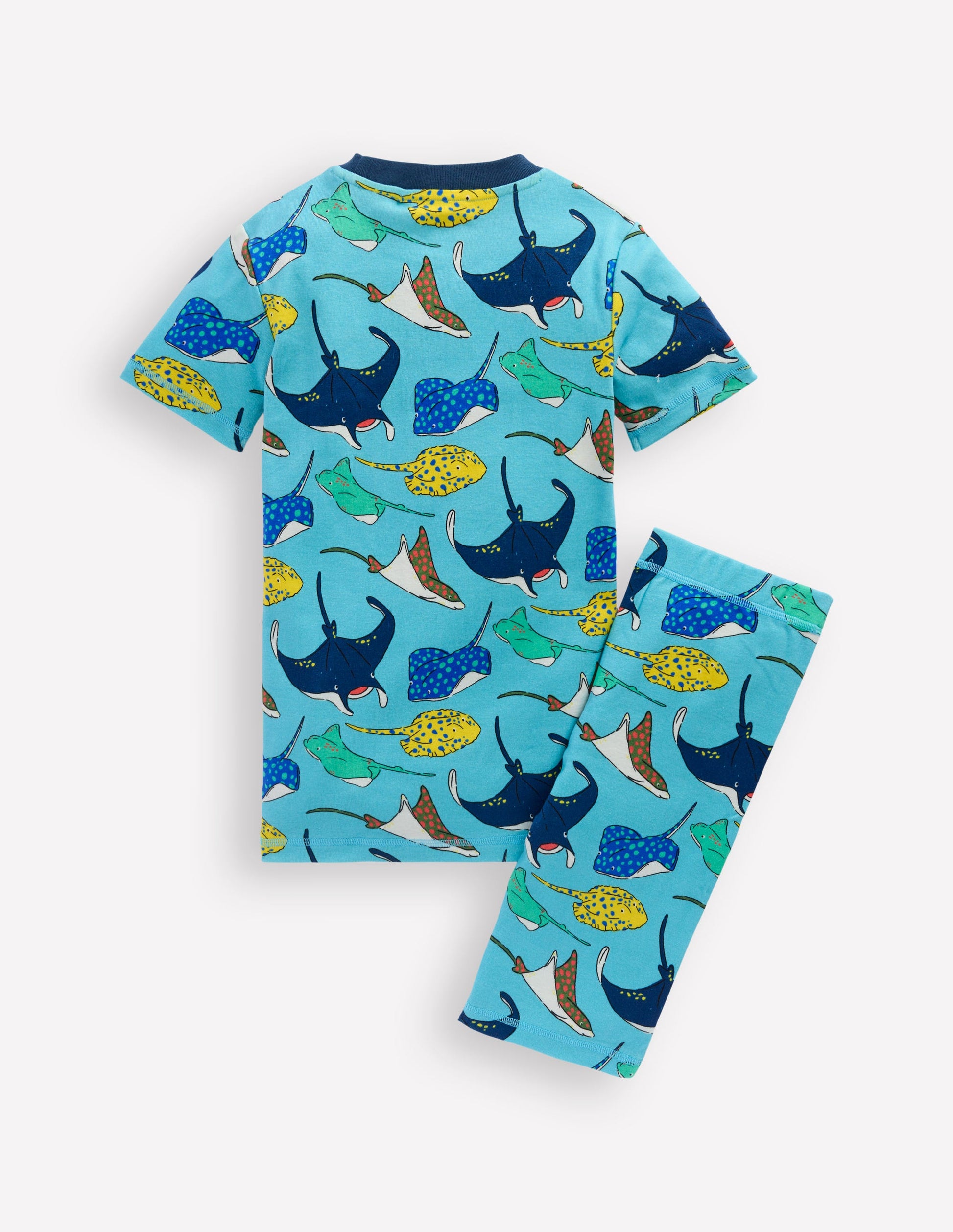 Snug Short John Pajamas-Caribbean Blue Rays-2