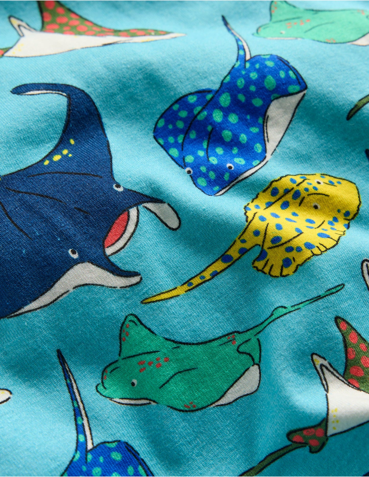 Snug Short John Pajamas-Caribbean Blue Rays