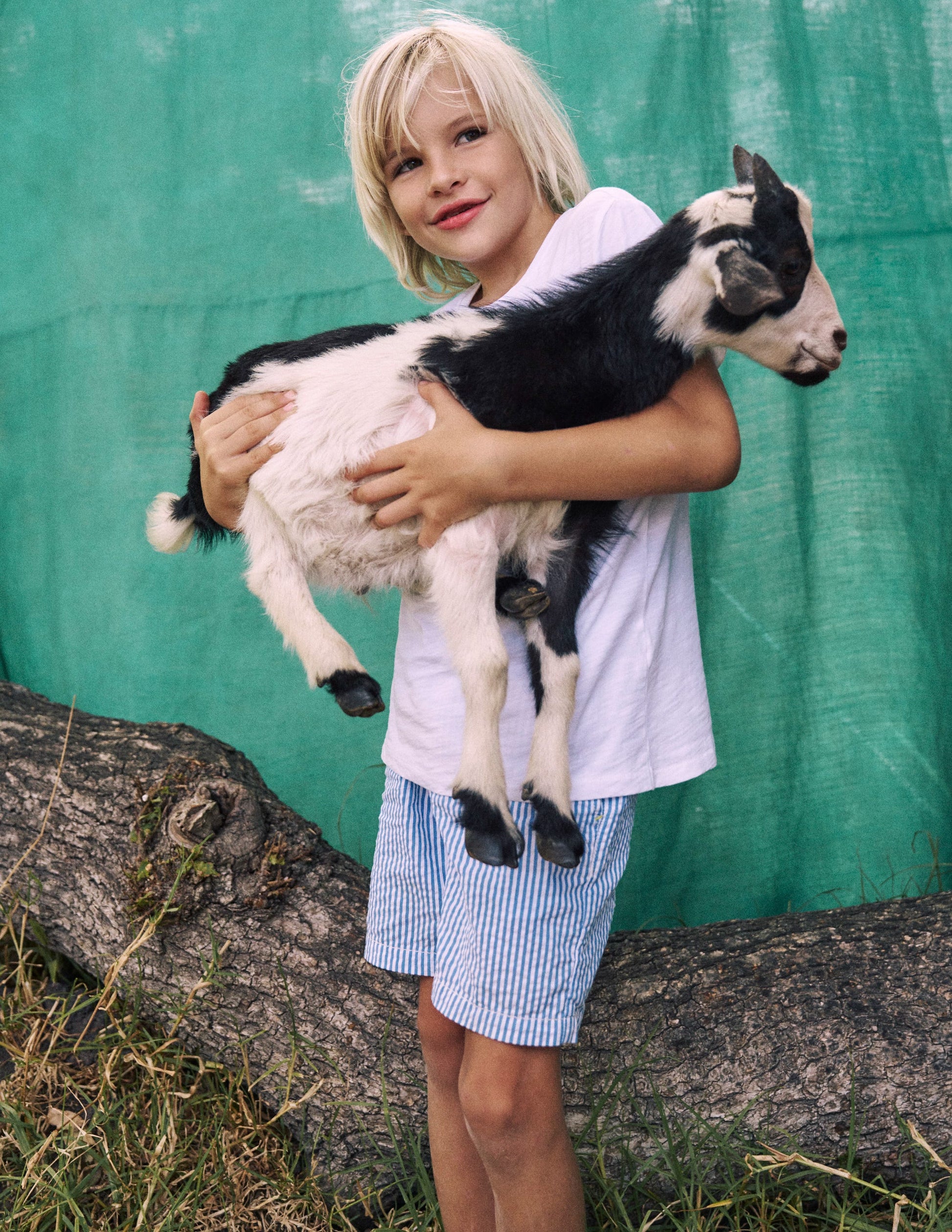 Seersucker Shorts-Blue Ticking Stripe-4