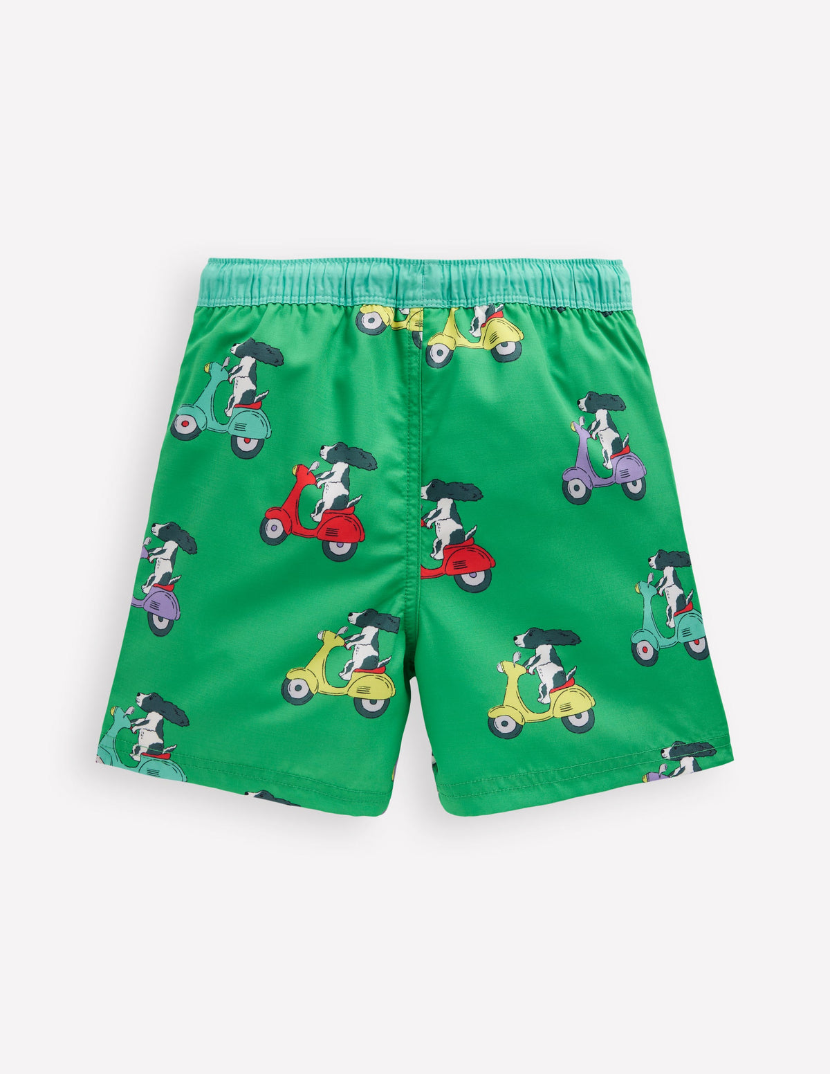 Swim Shorts-Sapling Green Puppy Scooters - Image 1
