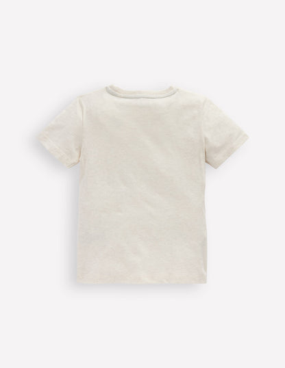 Short Sleeve Bouclé T-shirt-Ivory Sharks