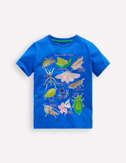 Short Sleeve GITD T-shirt-Kingfisher Blue Bugs