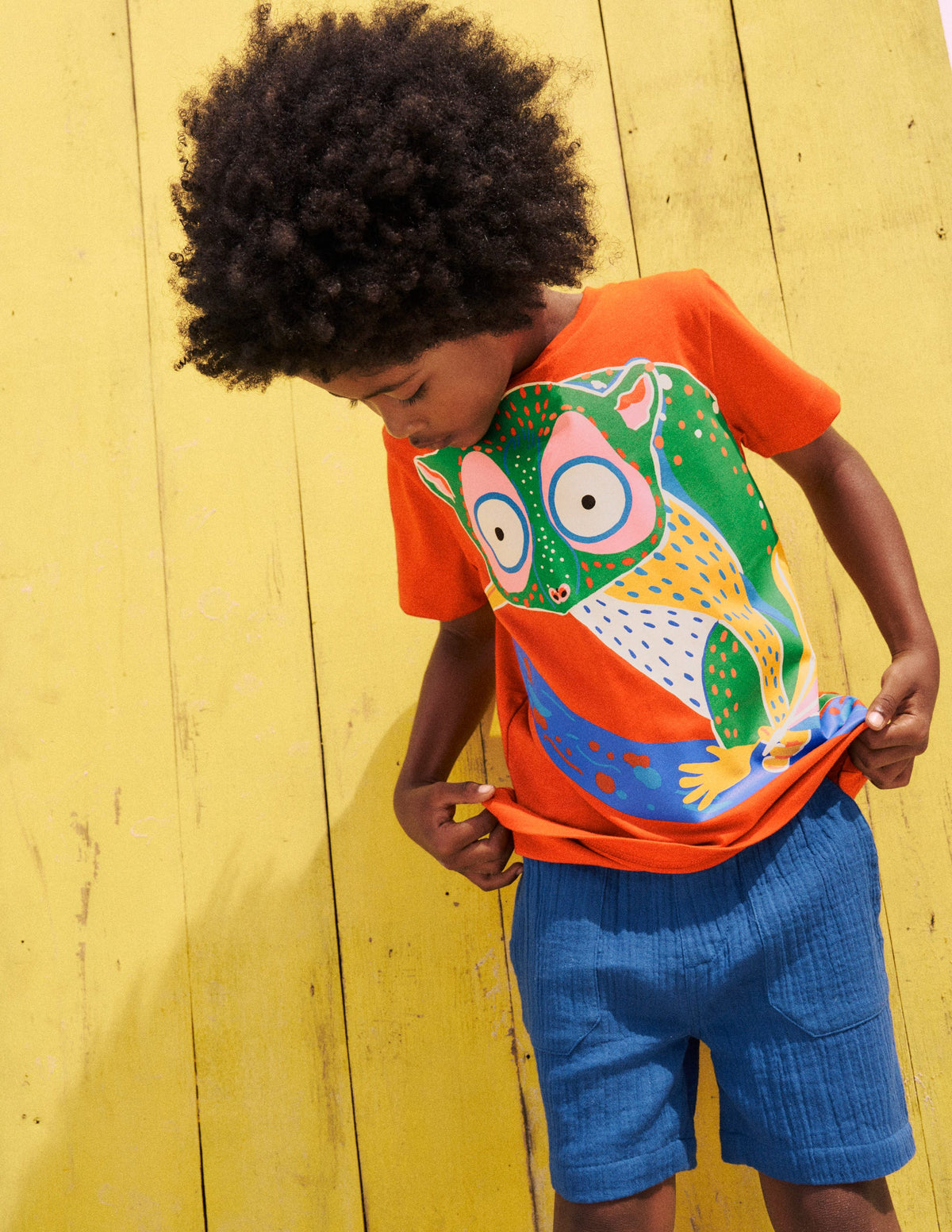 Glow-In-The-Dark T-shirt-Kiln Orange Bush Baby - Image 4