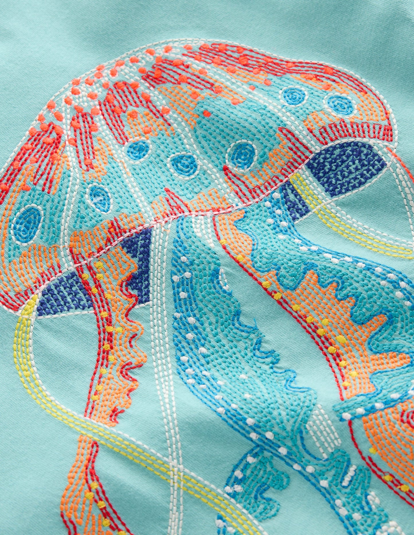 Glow Superstitch T-shirt-Caribbean Blue Jellyfish