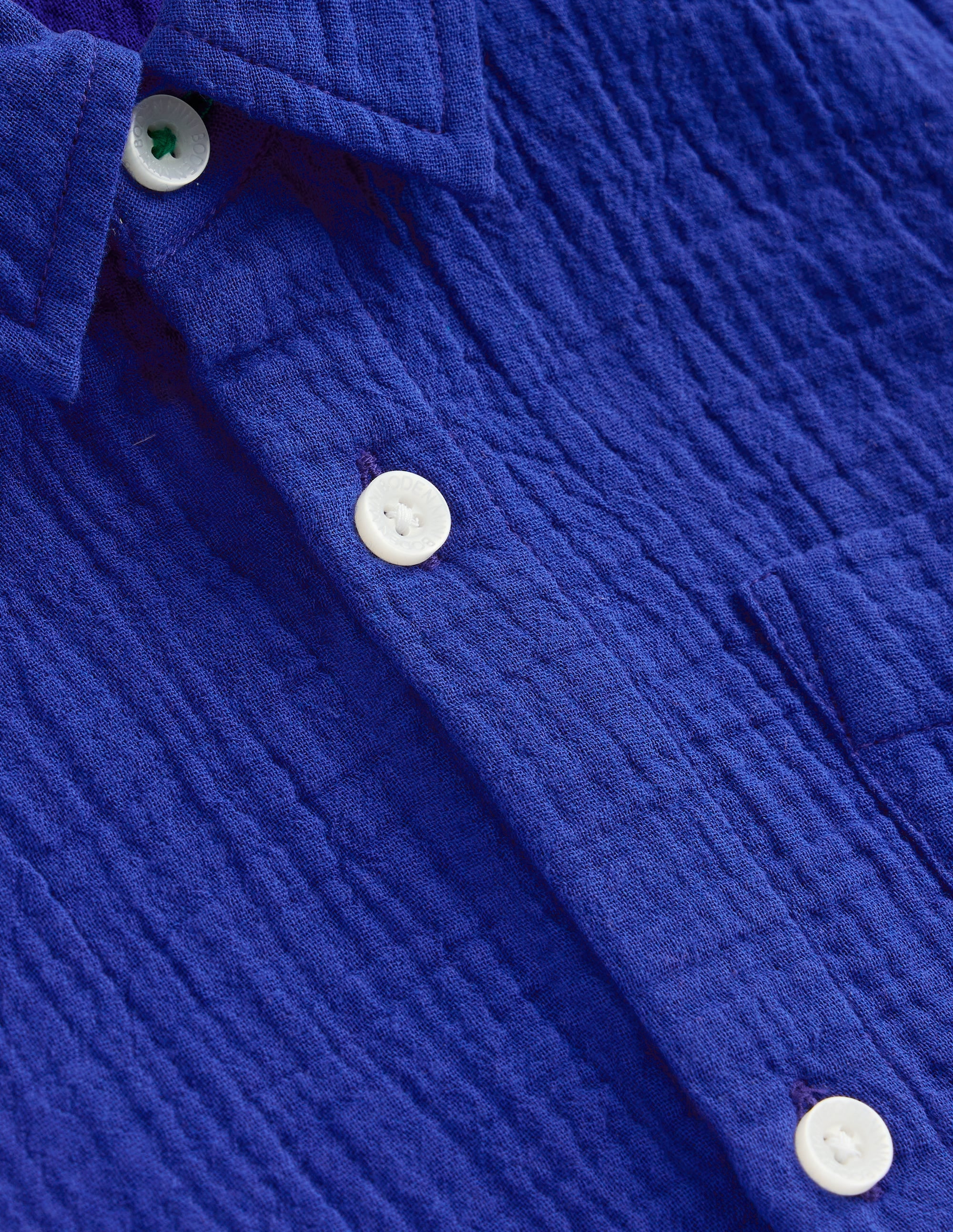 Double Cloth Shirt-Bright Blue - Image 3