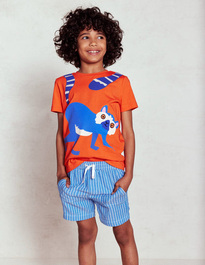 Double Cloth Shorts-Campanula Ticking-4