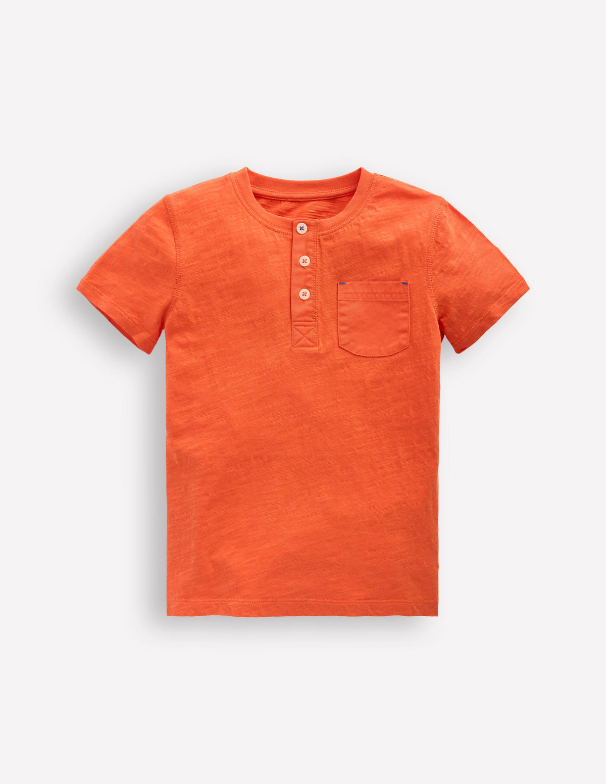 Short Sleeve Henley T-Shirt-Orange - Image 1