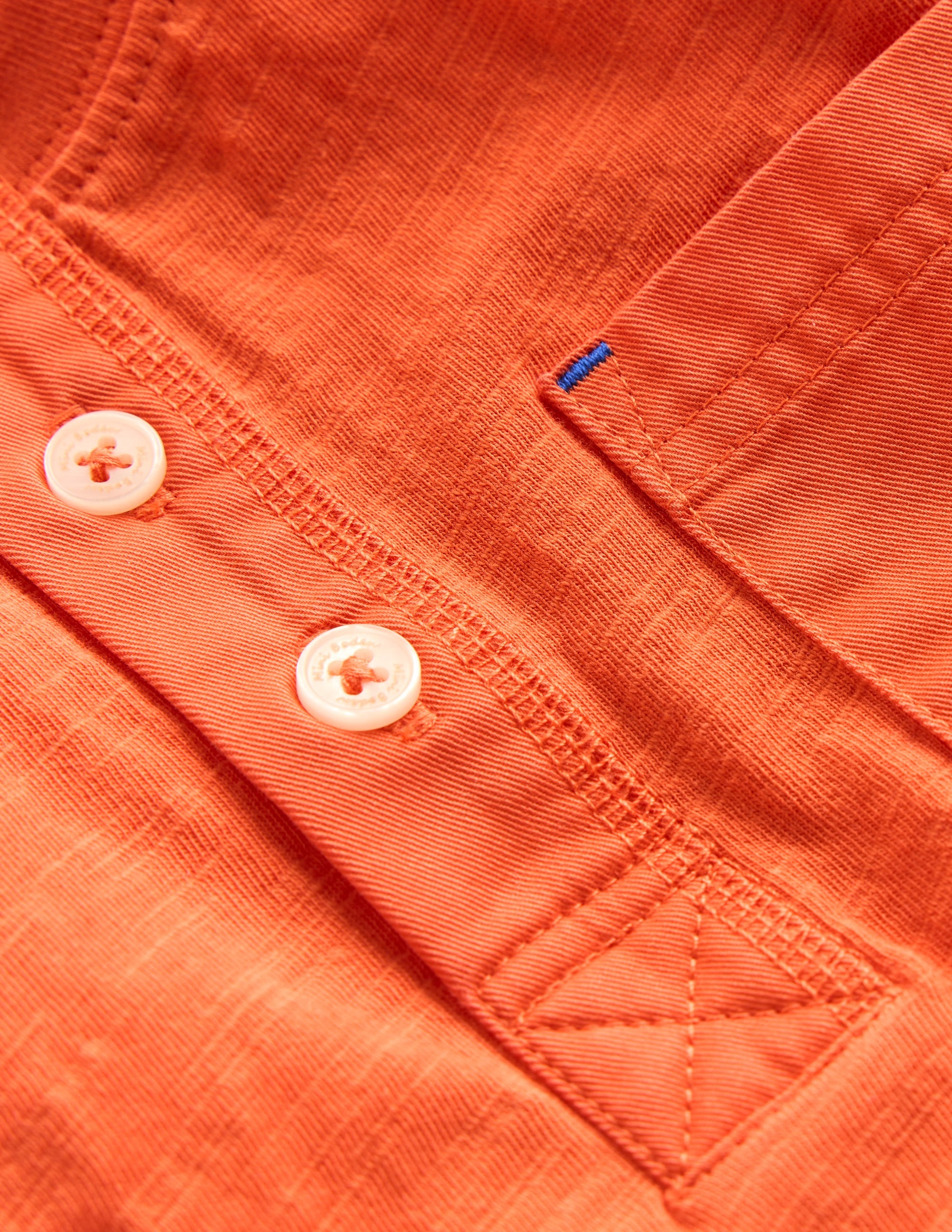 Short Sleeve Henley T-Shirt-Orange - Image 3
