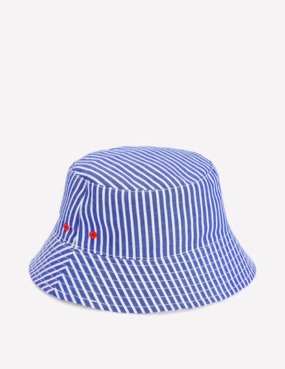 Bucket hat-Sapphire Blue Ticking Stripe