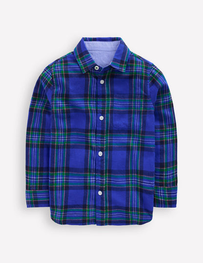 Cosy Cotton Check Shirt-Blue Check-1