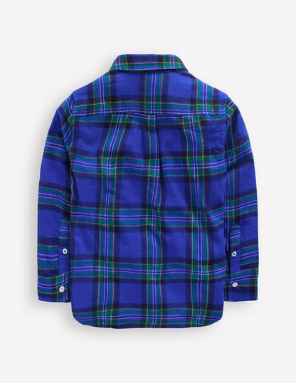 Cosy Cotton Check Shirt-Blue Check-2