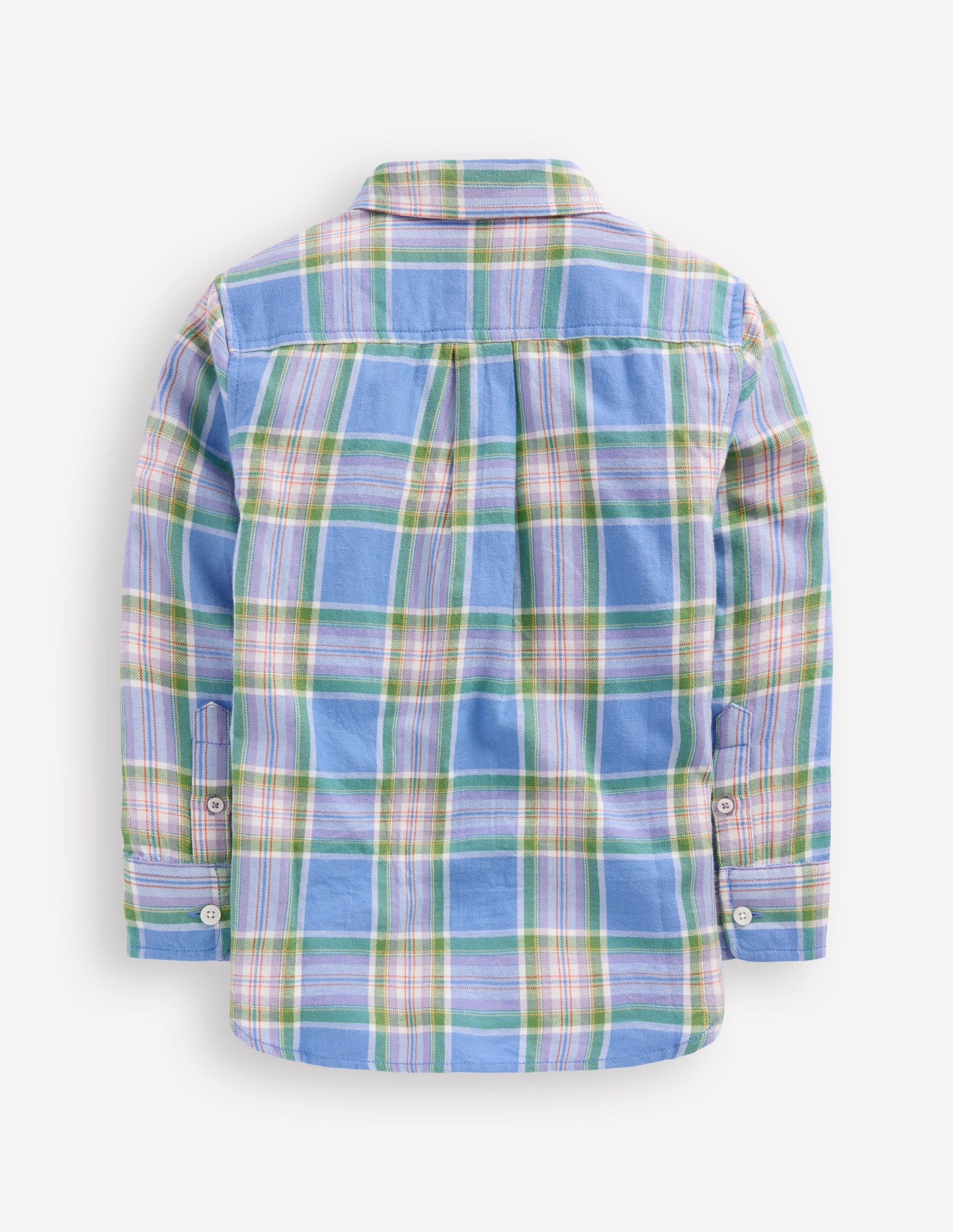 Cosy Cotton Check Shirt-Blue and Purple Check-6
