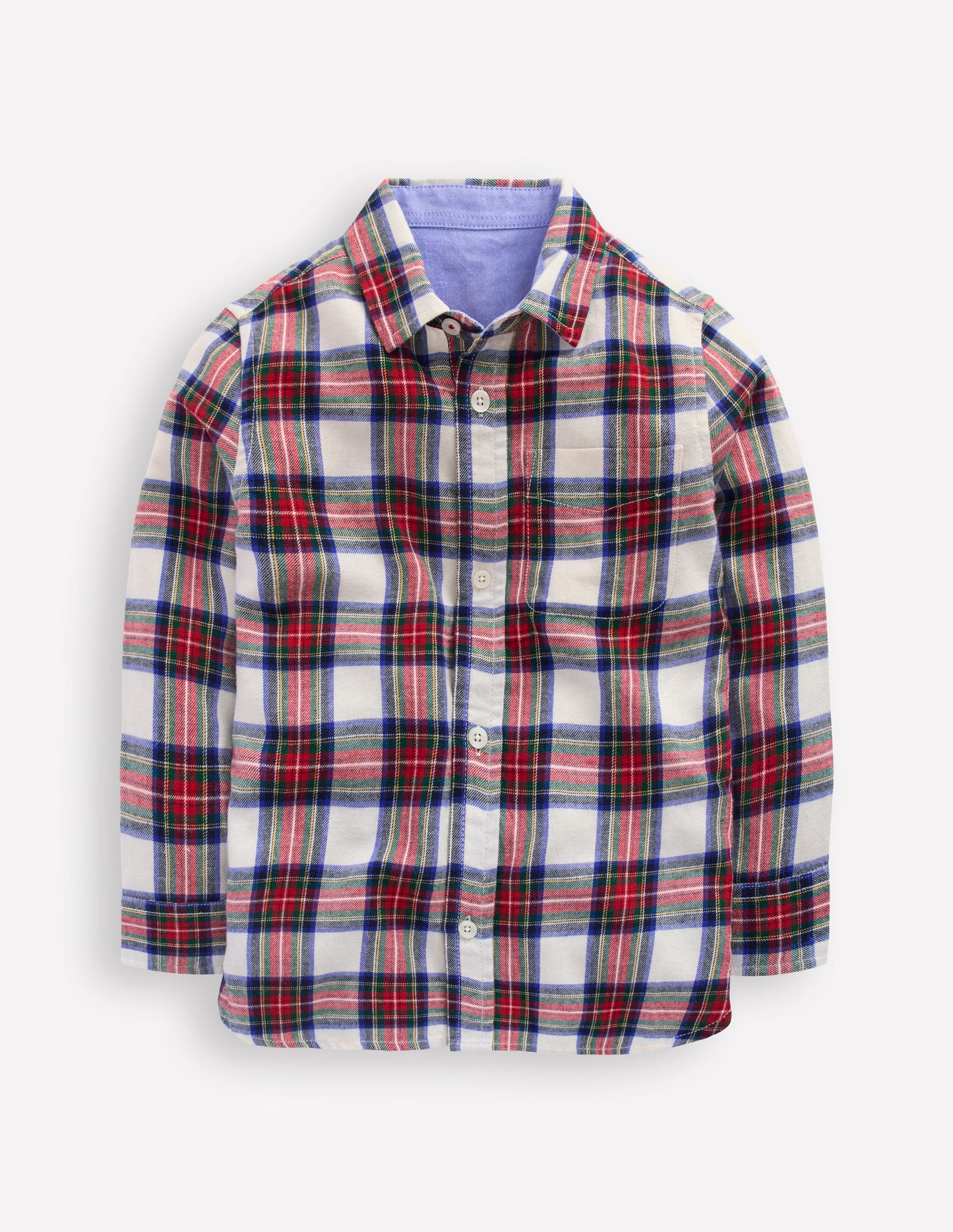 Cosy Cotton Check Shirt-Ivory and Red Check