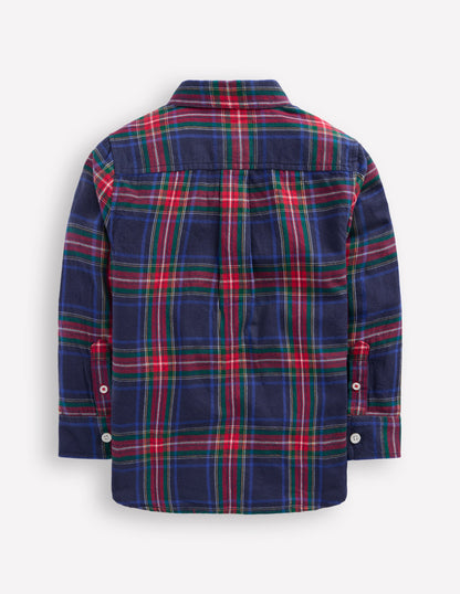 Cosy Cotton Check Shirt-Navy Check-2