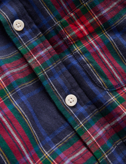 Cosy Cotton Check Shirt-Navy Check-3