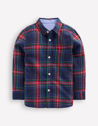 Cosy Cotton Check Shirt-Navy Check-1