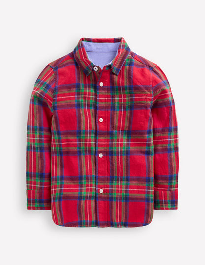 Cosy Cotton Check Shirt-Red Check-1