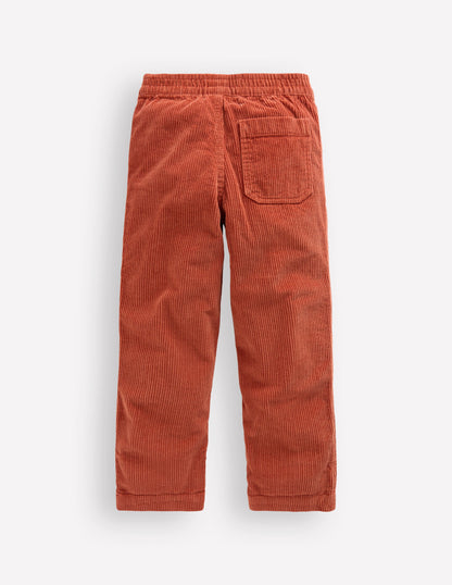 Pull-on Cord Pants-Roasted Chestnut Brown-2
