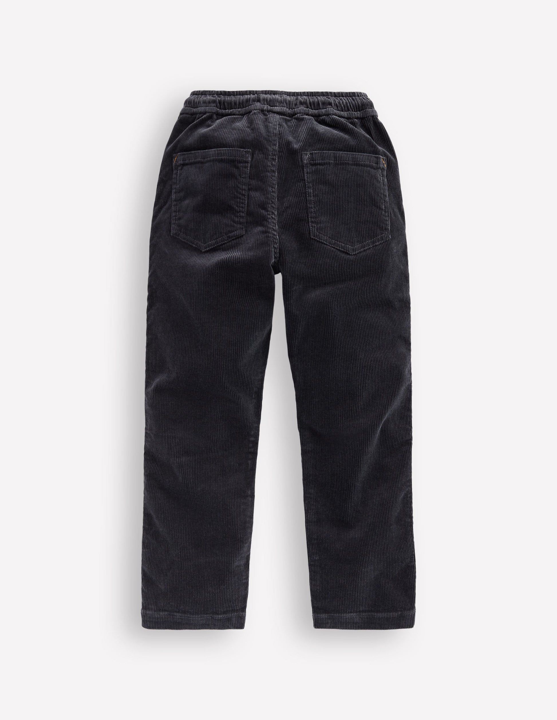 Slim Pull On Trousers-Charcoal Cord-2