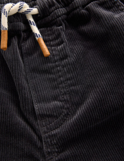 Slim Pull On Trousers-Charcoal Cord-3