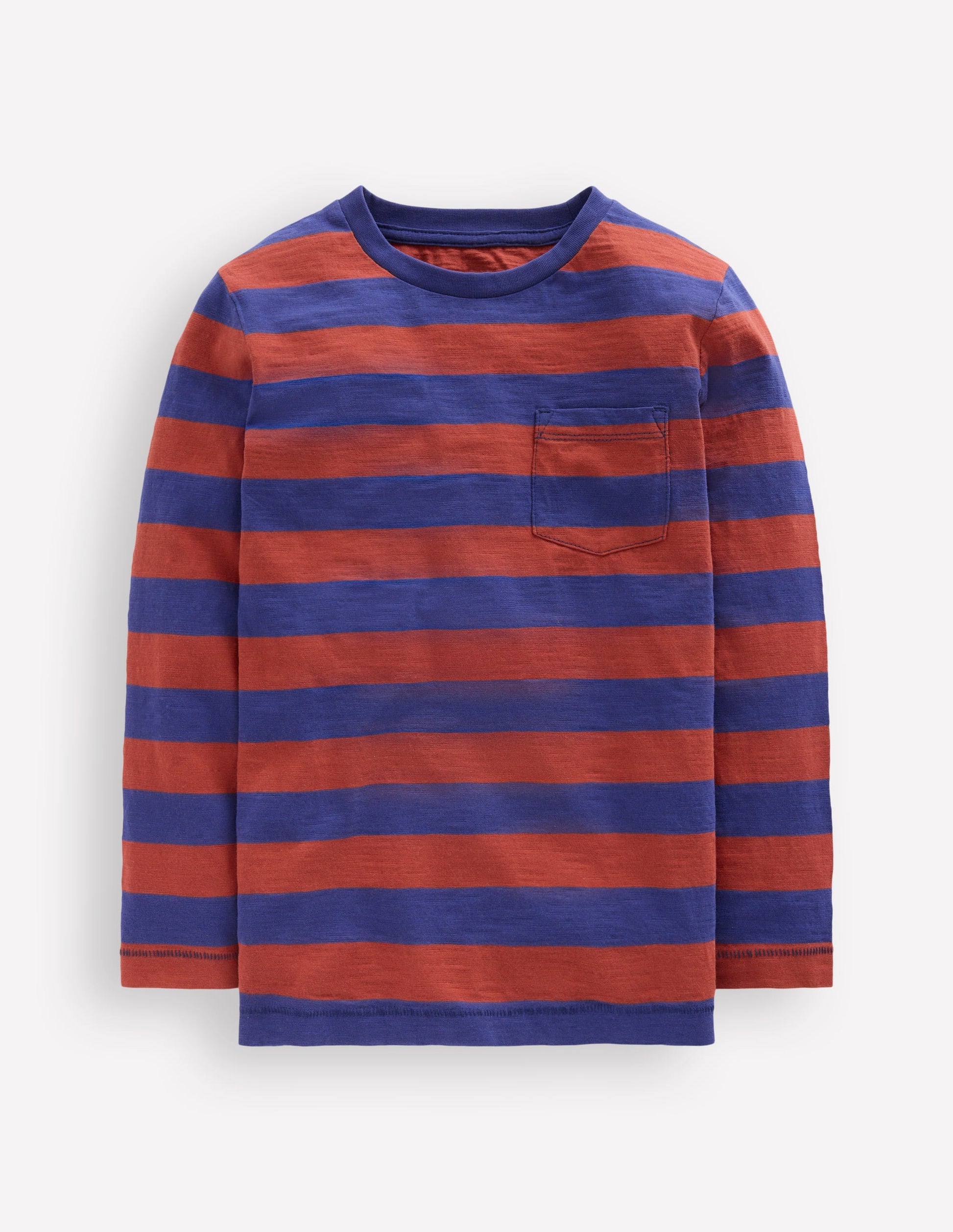 Everyday Long Sleeve T-Shirt-Starboard Blue/ Chestnut Brown-1