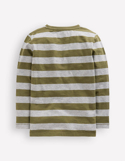Everyday Long Sleeve T-Shirt-Woodland Green/ Grey Marl-2