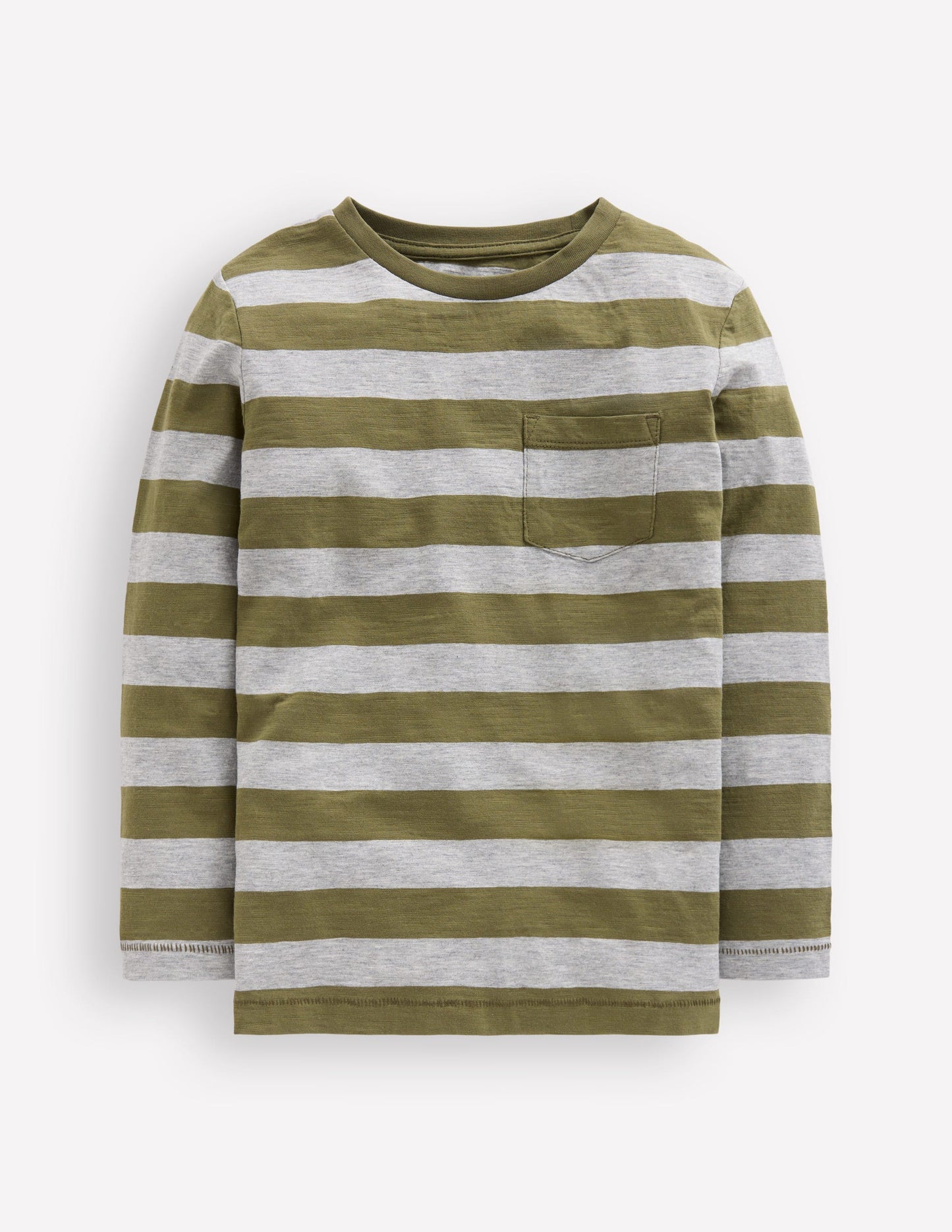 Everyday Long Sleeve T-Shirt-Woodland Green/ Grey Marl