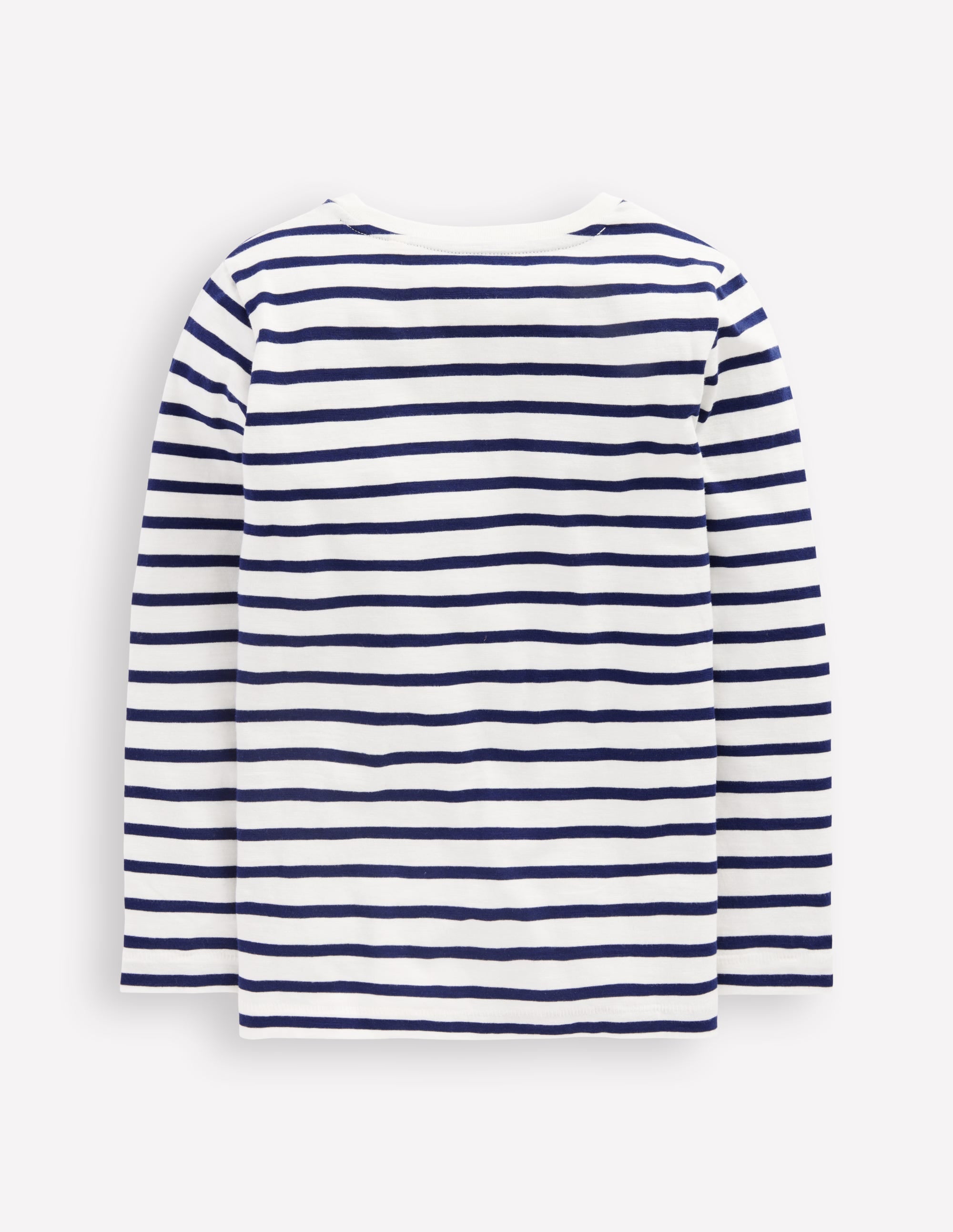 Everyday Long Sleeve T-Shirt-Soft Ivory/ College Navy | Boden USA