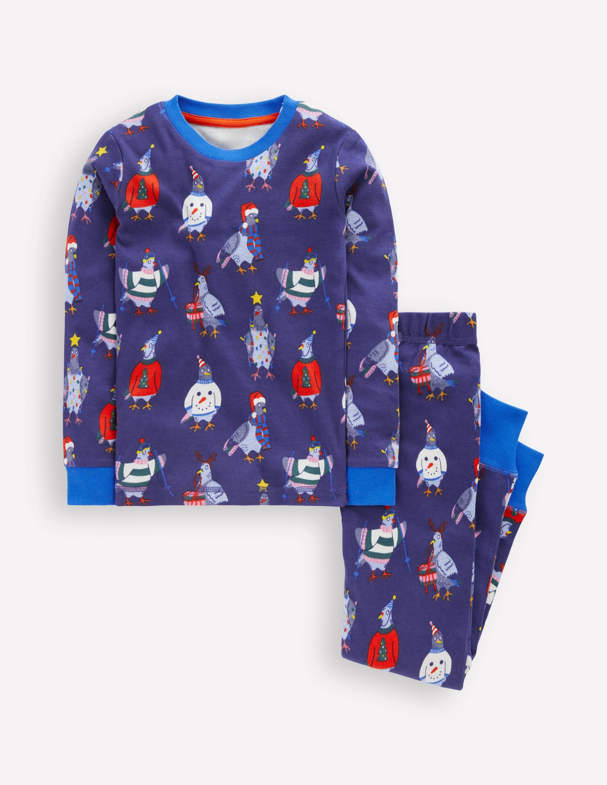 Snug Long John Pajamas-Pigeons-1