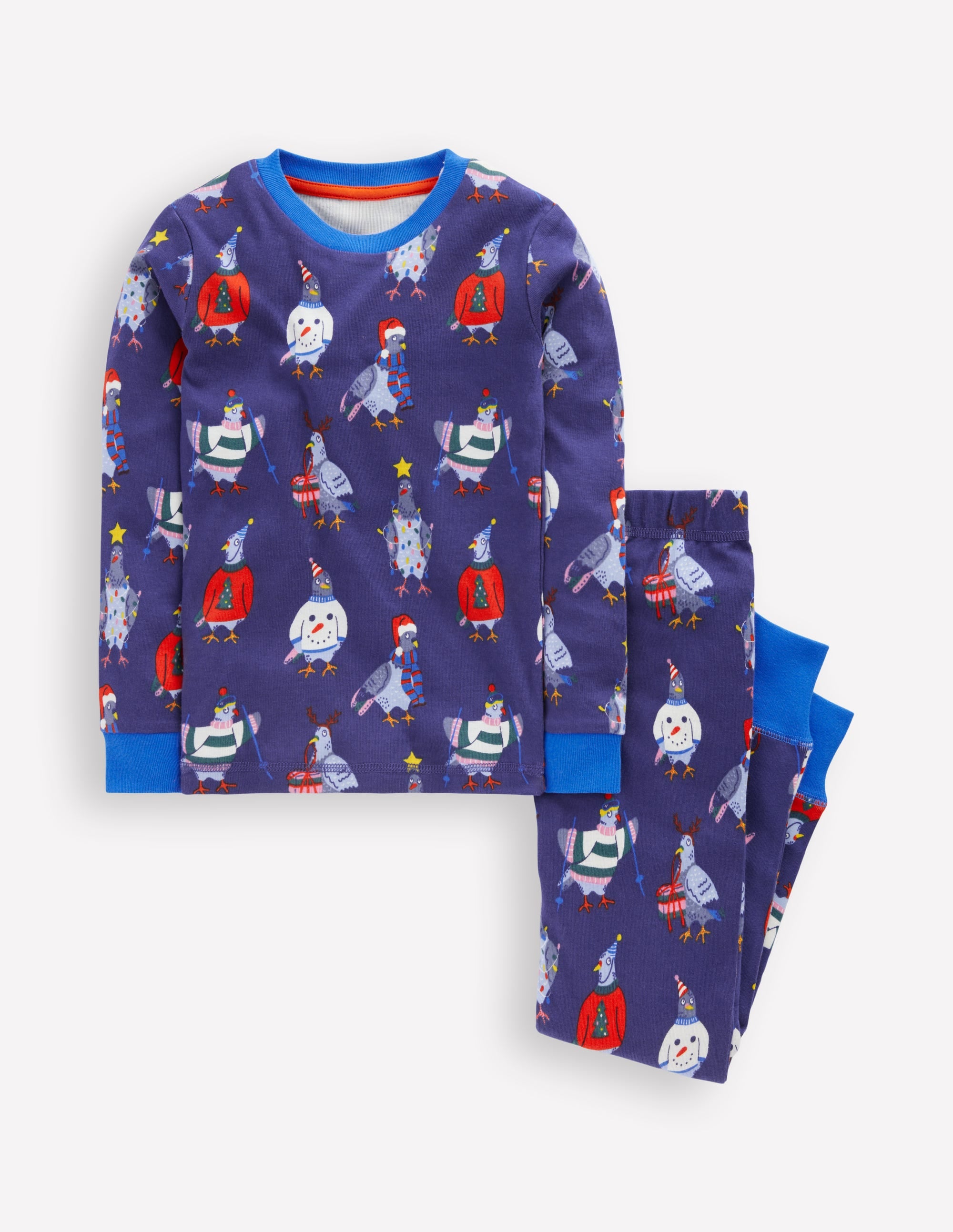 Snug Long John Pajamas-Pigeons - Image 1