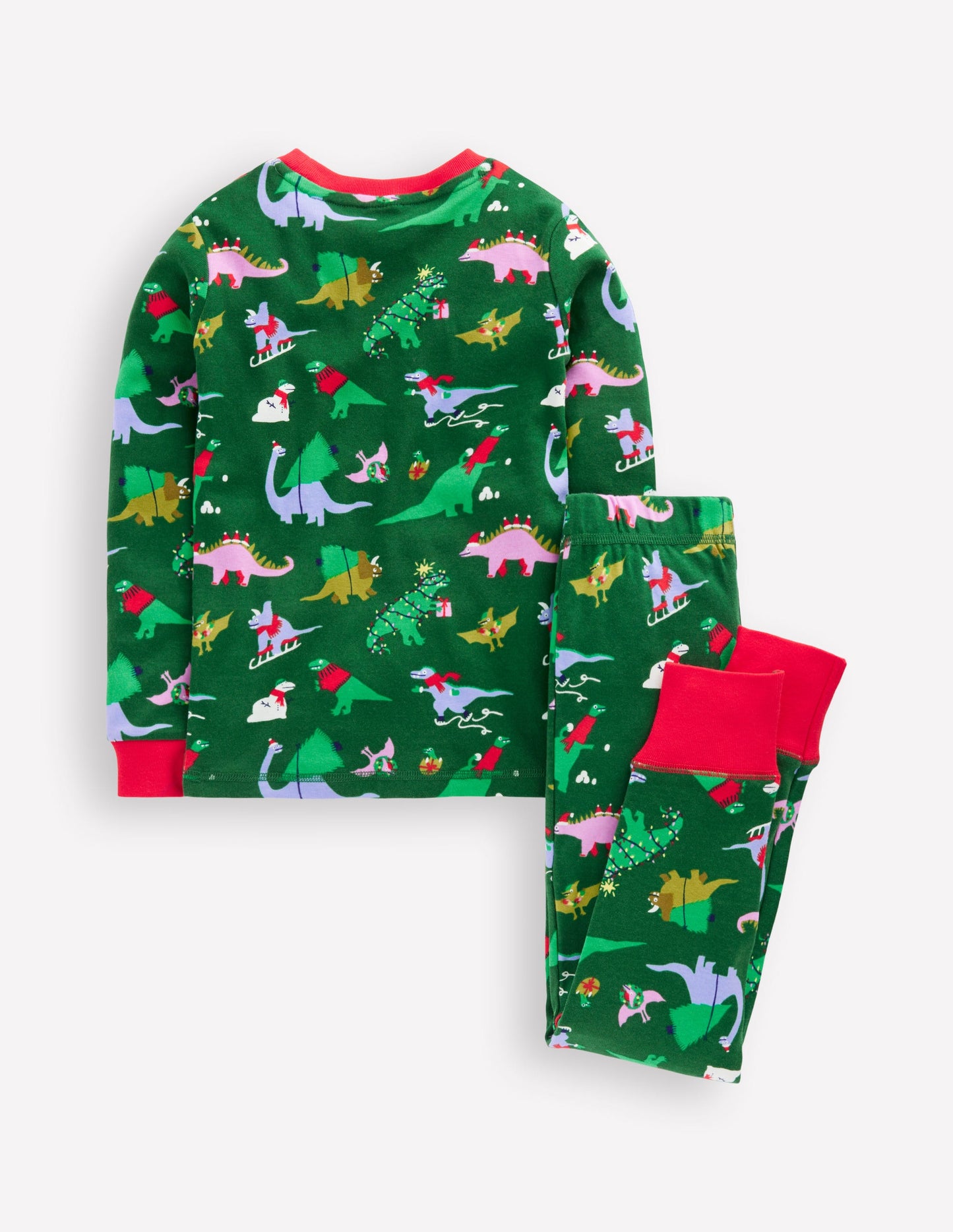 Snug Long John Pajamas-Eden Christmas Dinos