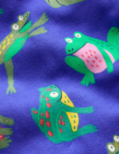 Snug Glow-in-the-dark Pajamas-Surf The Web Frogs-3