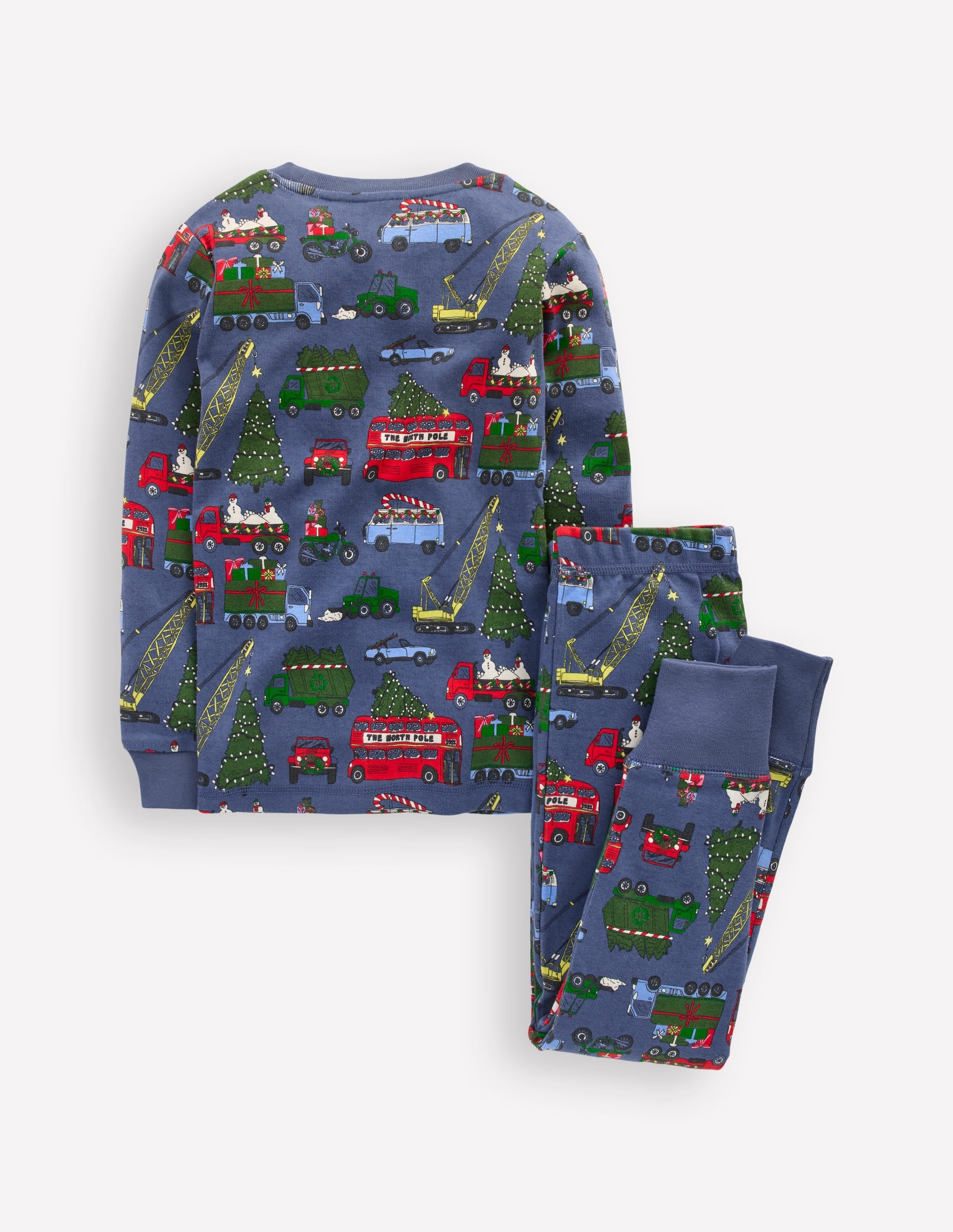 Snug Glow-in-the-dark Pajamas-Festive Cars - Image 2