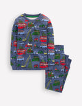Snug Glow-in-the-dark Pajamas-Festive Cars