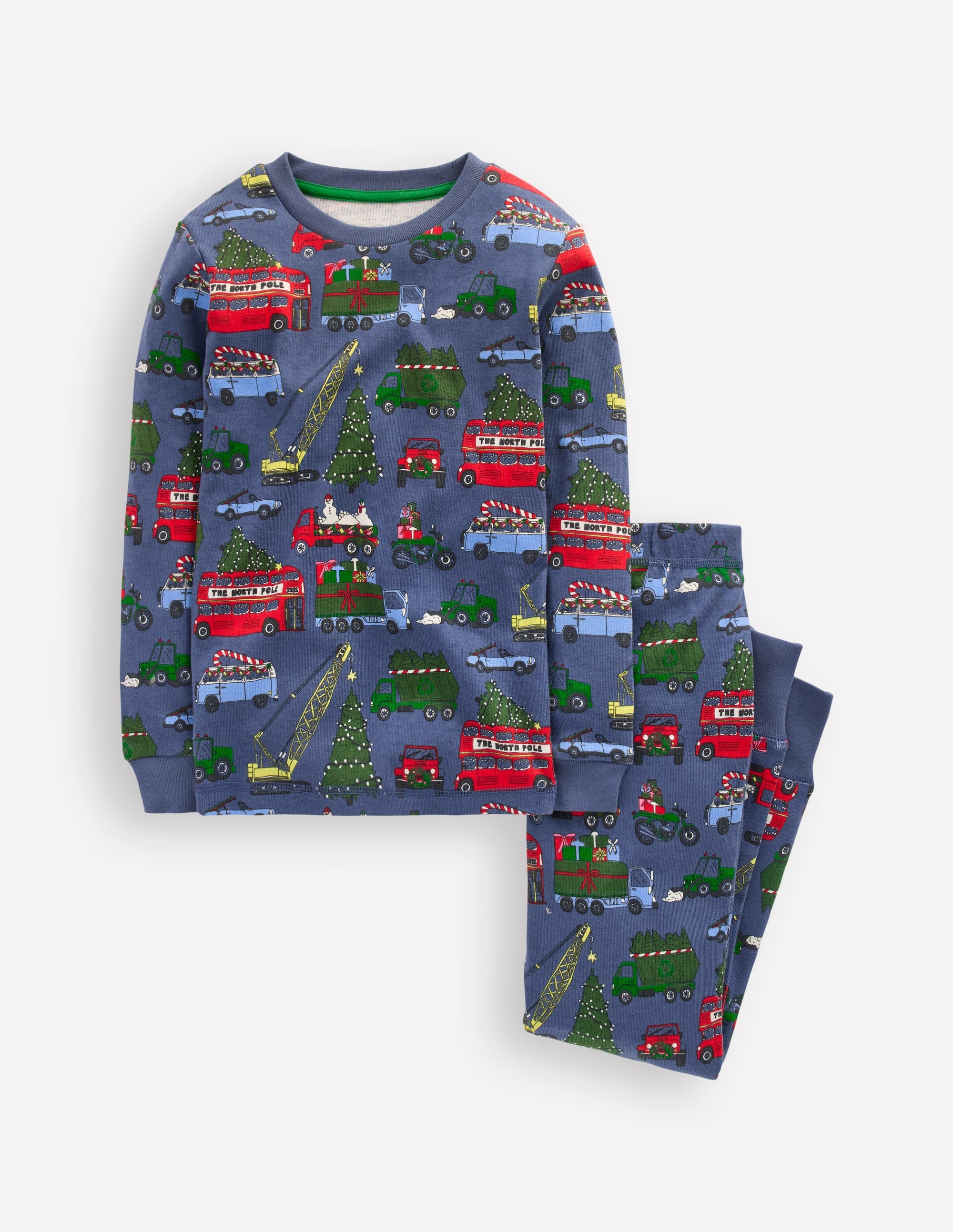 Snug Glow-in-the-dark Pajamas-Festive Cars - Image 1