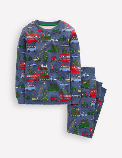 Snug Glow-in-the-dark Pajamas-Festive Cars-1