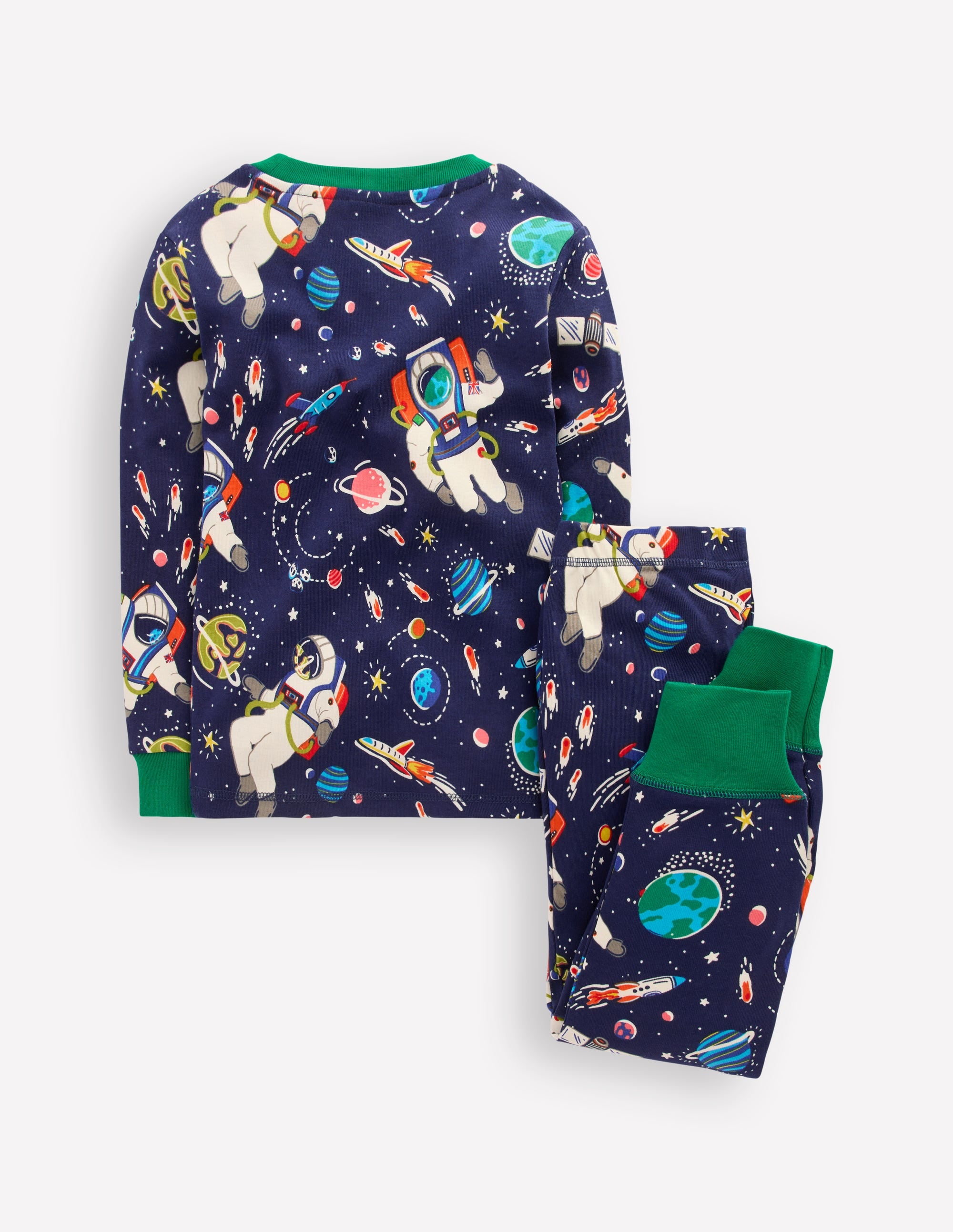 Snug Glow-in-the-dark Pajamas-Medieval Blue Astro - Image 2