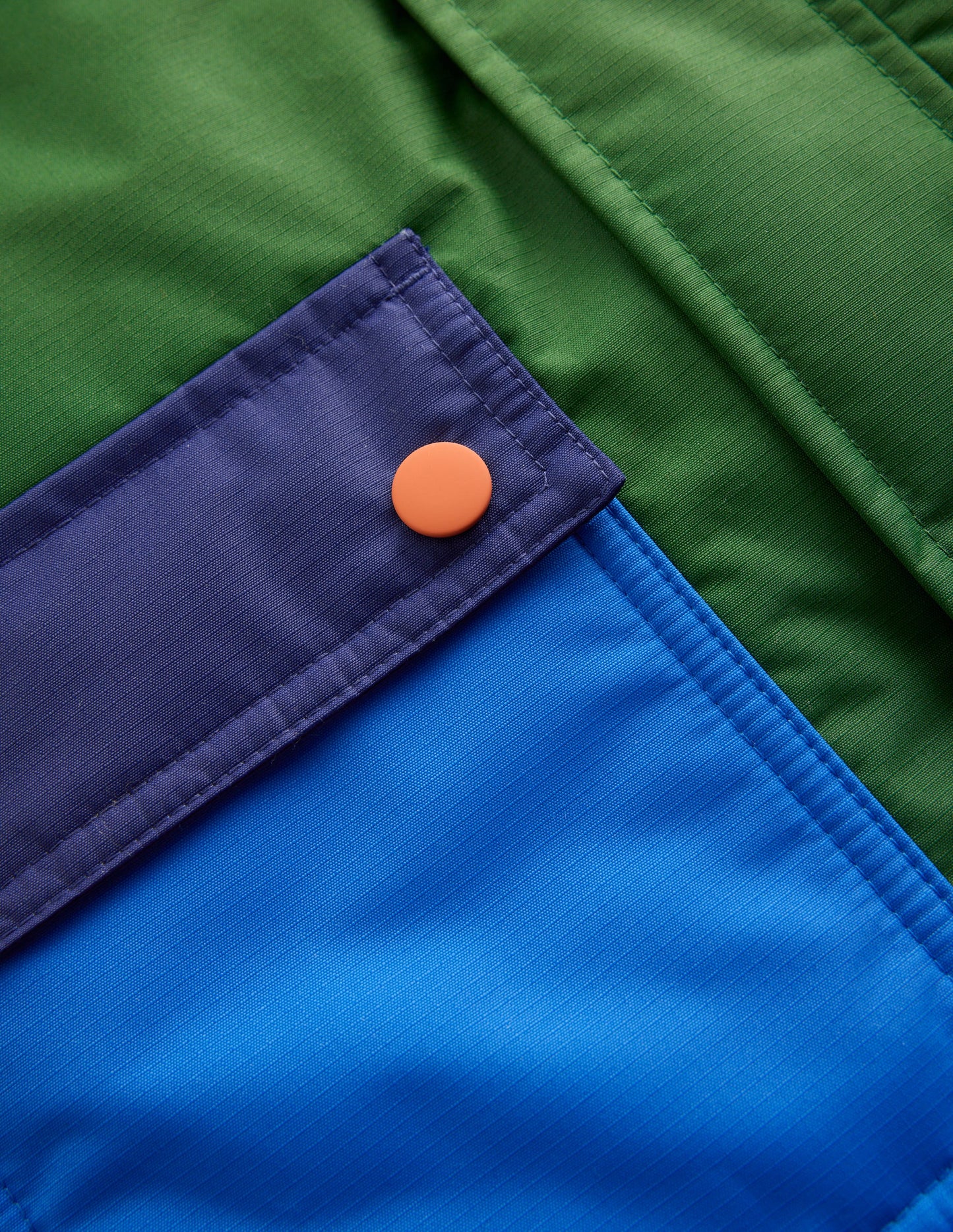 4-in-1 Waterproof Coat-Blue/Green Colourblock