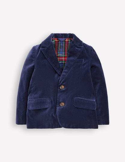 Classic Velvet Blazer-College Navy Velvet-1