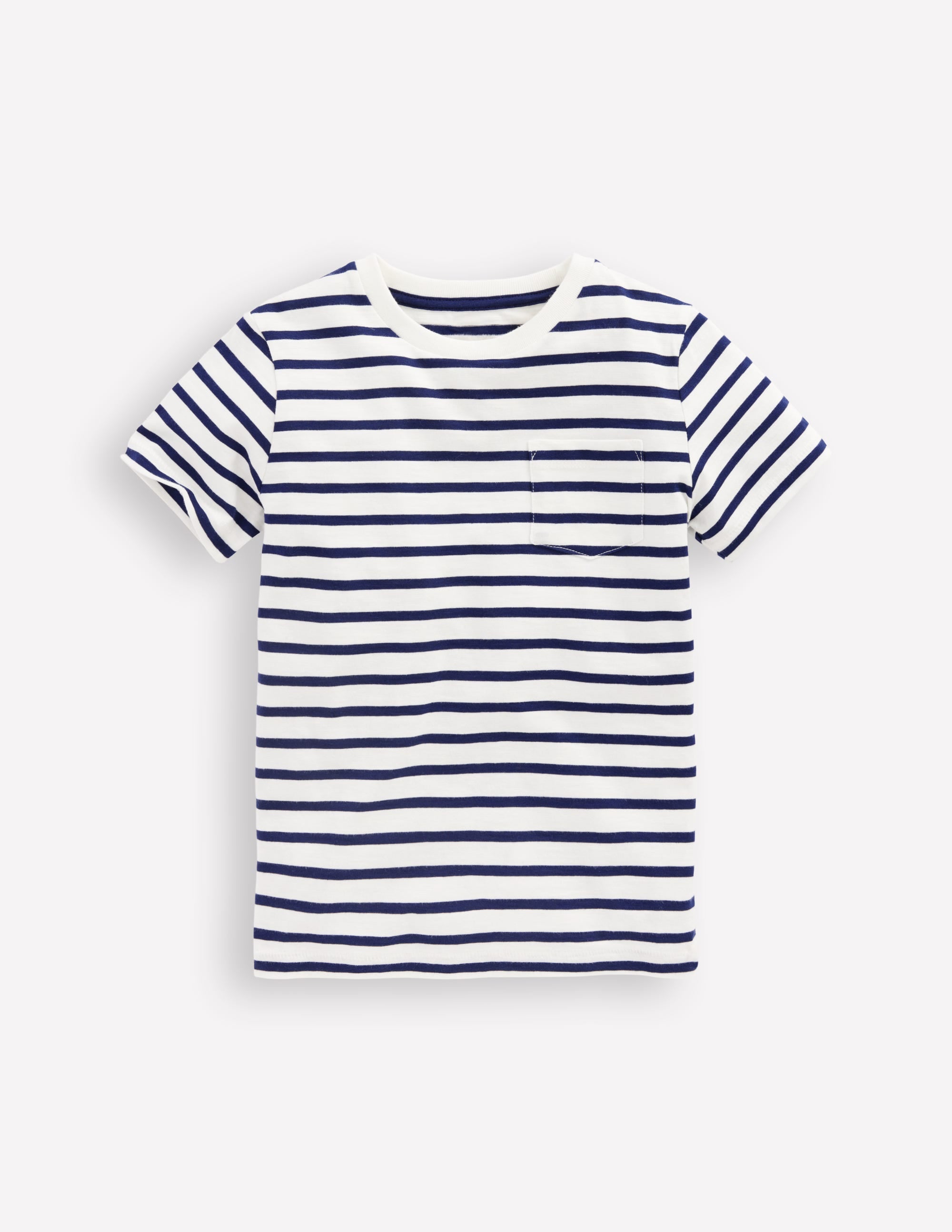 Everyday Short Sleeve T-Shirt-Ivory/College Navy - Image 1