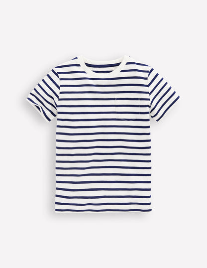 Everyday Short Sleeve T-Shirt-Ivory/College Navy-1