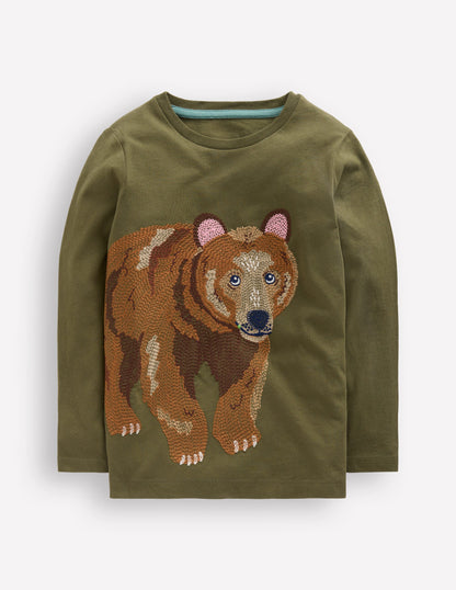 Superstitch Long Sleeve Top-Classic Khaki Bear-1