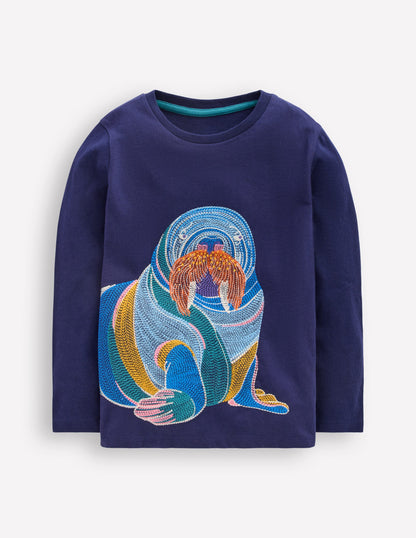 Superstitch Long Sleeve Top-Medieval Blue Walrus-2