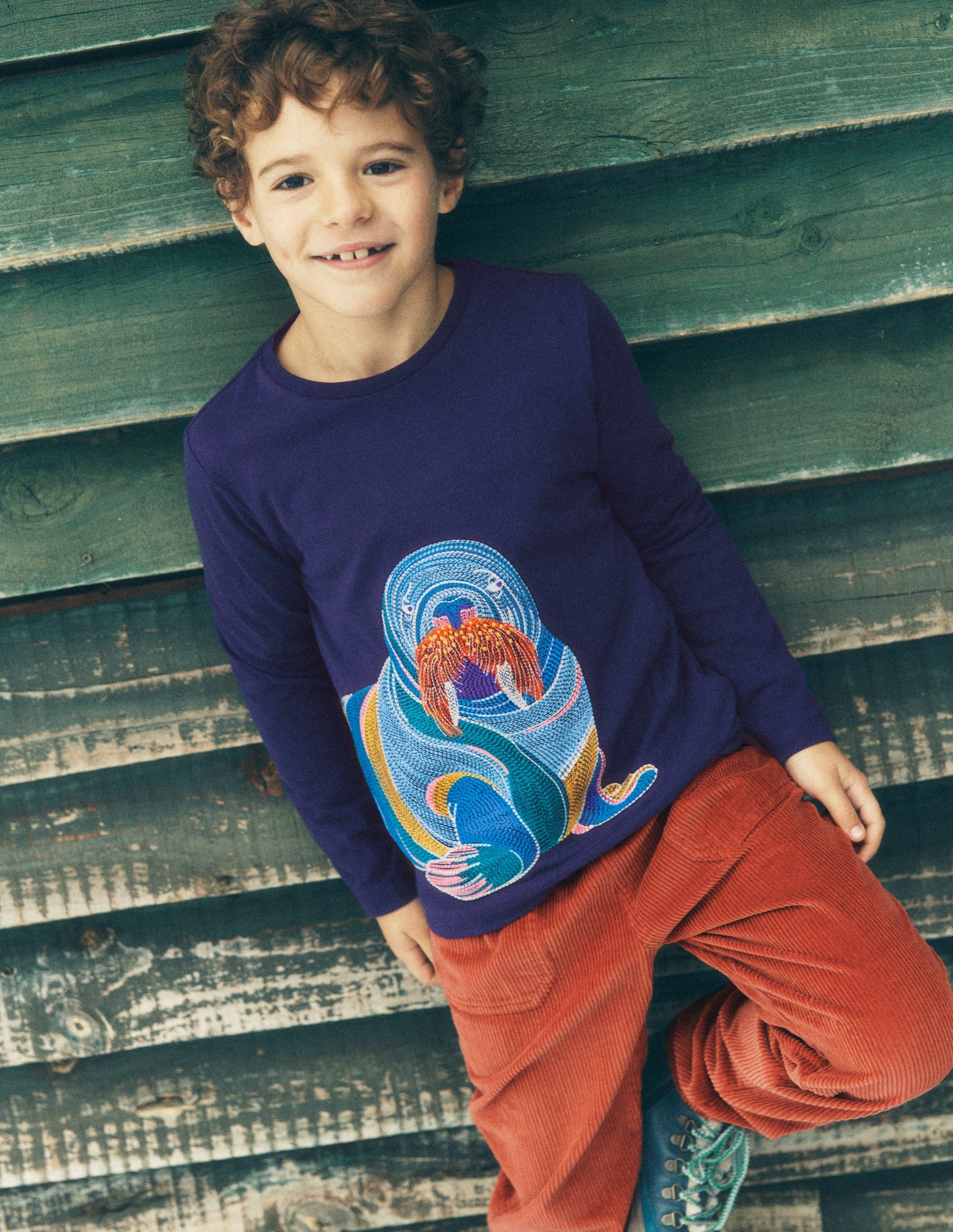 Superstitch Long Sleeve Top-Medieval Blue Walrus