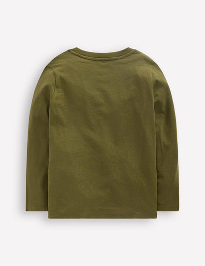 Long Sleeve Bouclé T-shirt-Winter Moss Deer-2